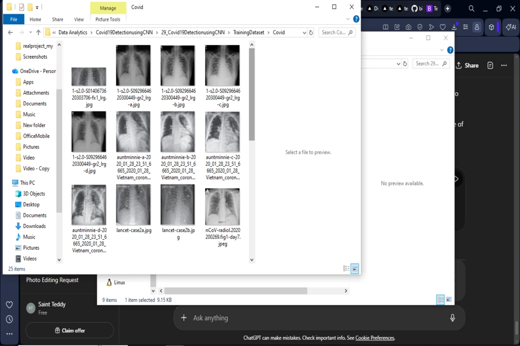 COVID-19 chest X-ray dataset preprocessing and preparation